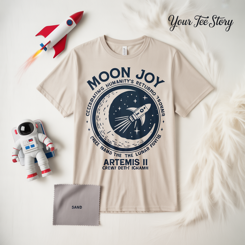 Retro Artemis II Moon Mission T-Shirt Vintage Space Rocket Lunar Astronomy Unisex Tee