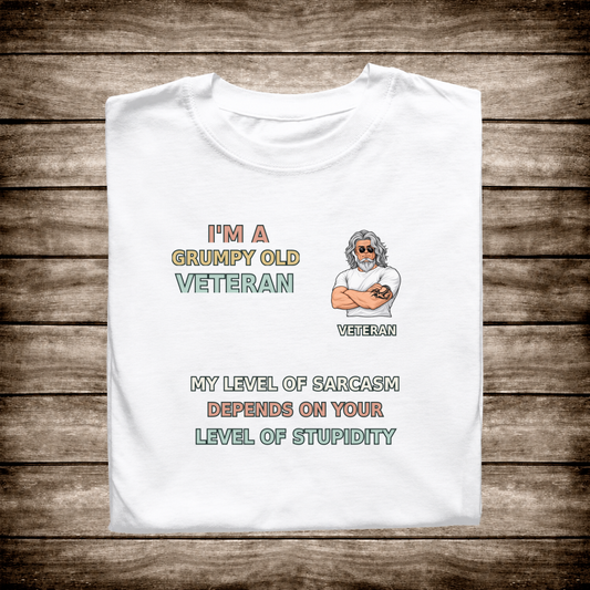 OMS premium layered veteran sarcasm T-shirt white
