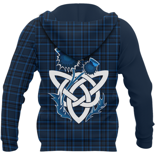 Scotland Saltire Celtic Thistle Hoodie Blue NNK 1514 - Amaze Style™-Apparel