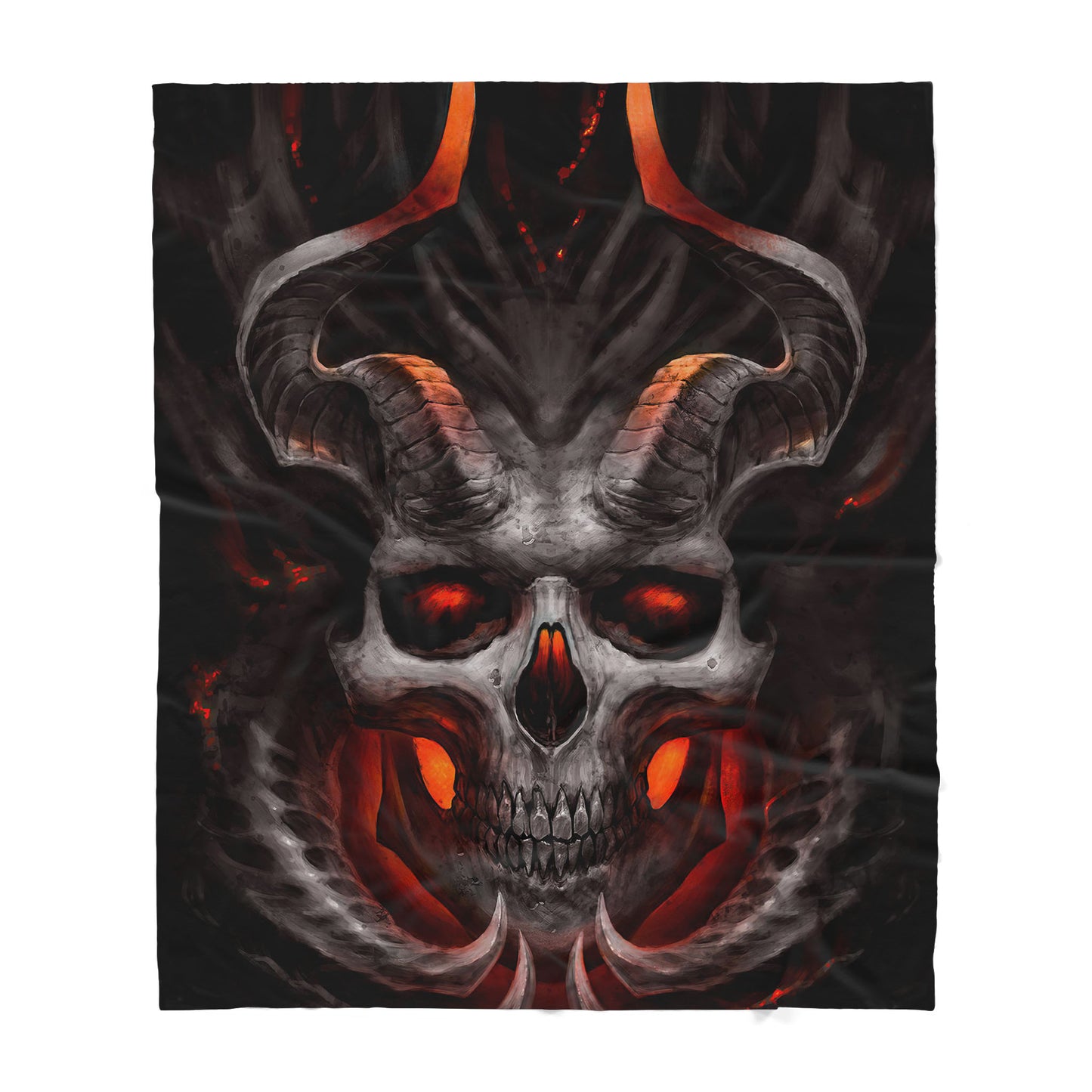 Custom Blanket Satanic Skull Sherpa Blanket TQH