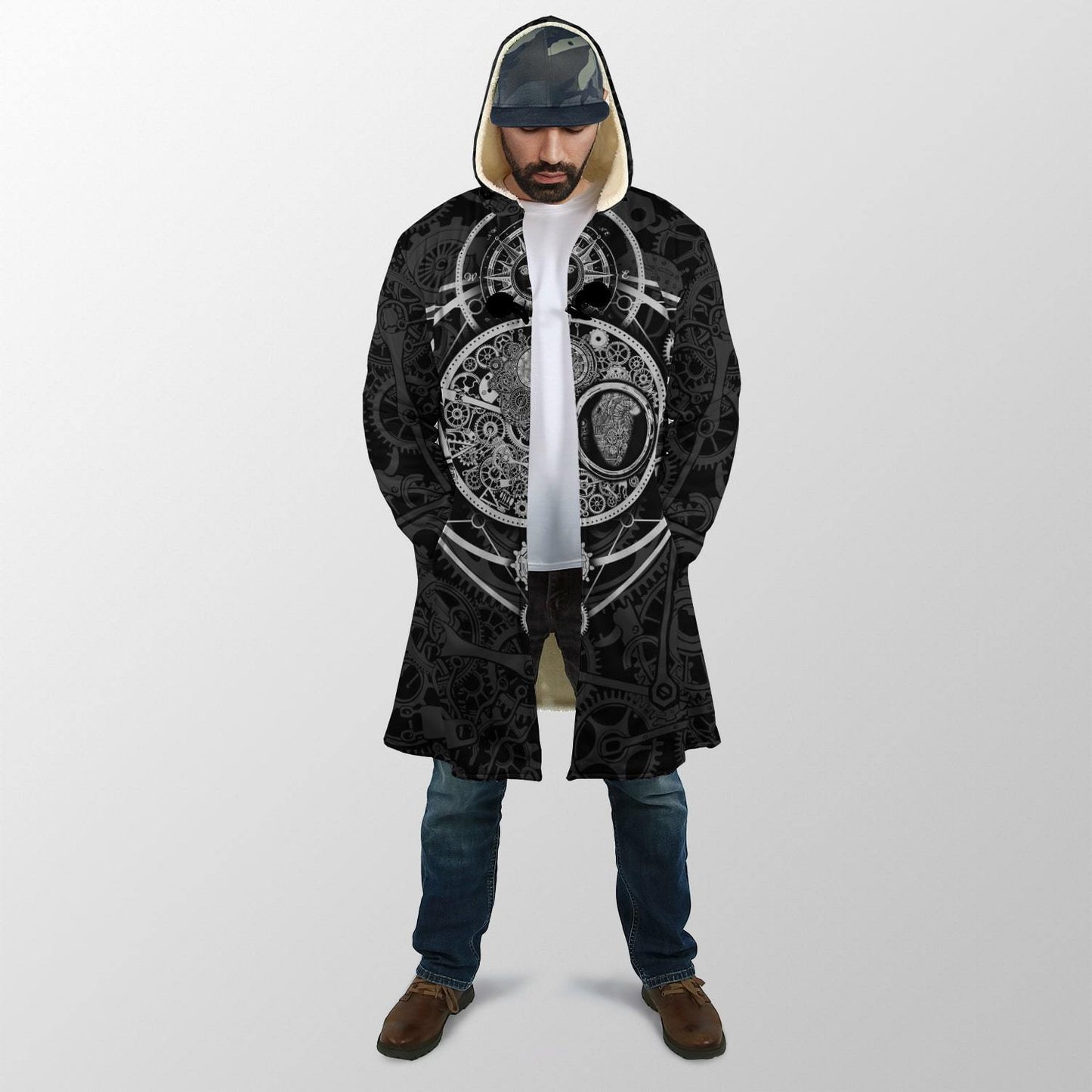 Steampunk Heart of Mechanic 3D Over Printed Cloak for Men and Women-ML