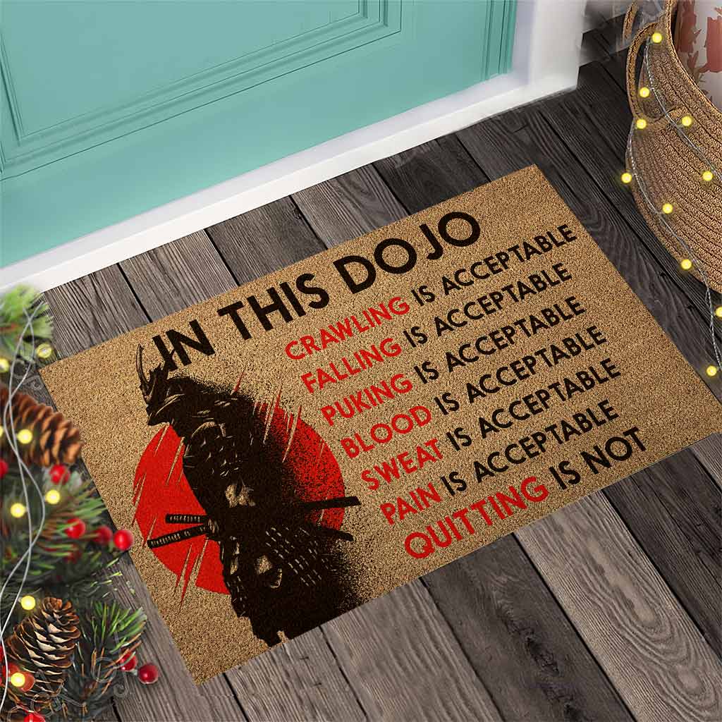 Fear Does Not Exist In This Dojo Samurai Coir Pattern Print Doormat
