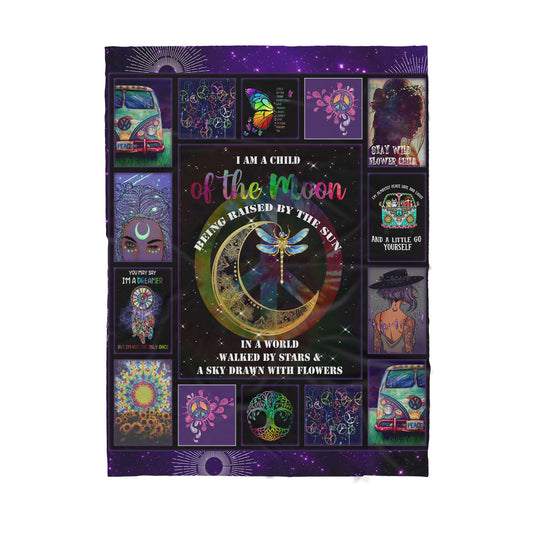 Custom Blanket Child Of The Moon Raised By The Sun Hippe Sherpa Blanket MEI