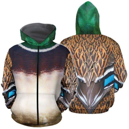 Male Mallard Duck Costume Duck Hunting 3D All Over Printed Shirts for Men and Women TT311001 - Amaze Styleβ’-Apparel