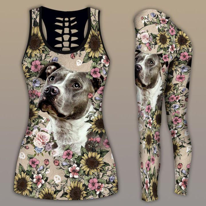 Pitbull Sunflower Combo Tank + Legging TA032011 - Amaze Style™-Apparel
