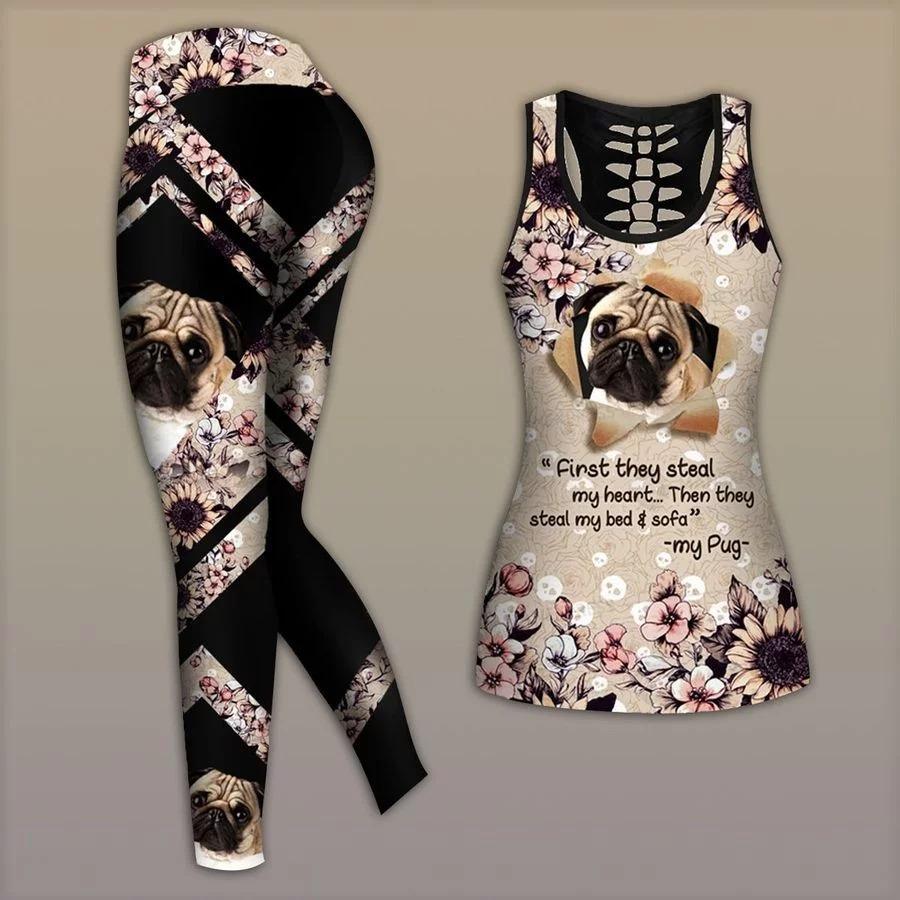 Pug Dog Combo Tank + Legging TA033004 - Amaze Style™-Apparel