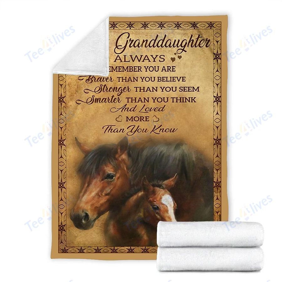 Custom Blanket Horse To My Granddaughter-Best Gift For Granddaughter-Sherpa Blanket TA