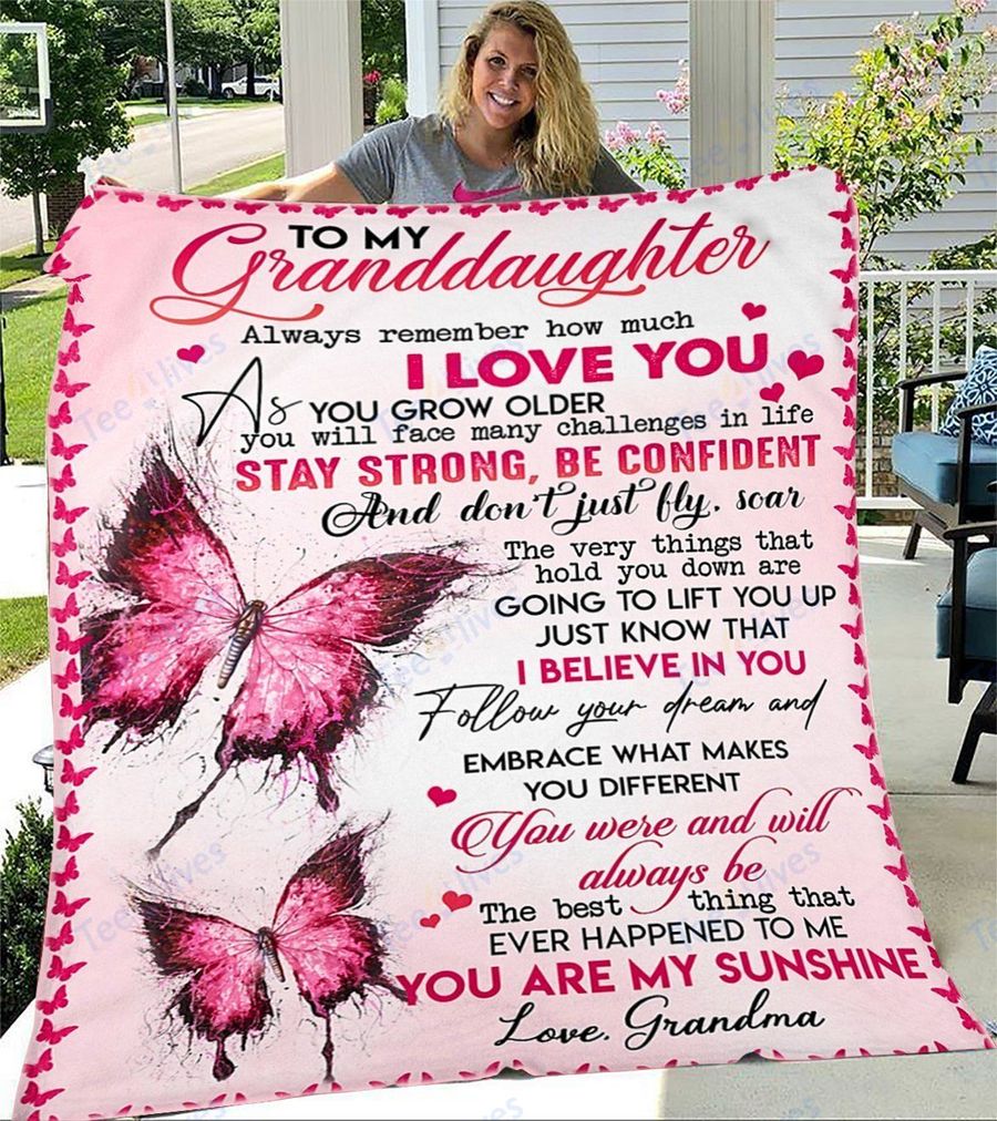 Custom Blanket To My Granddaughter-Best Gift For Granddaughter-Sherpa Blanket TA