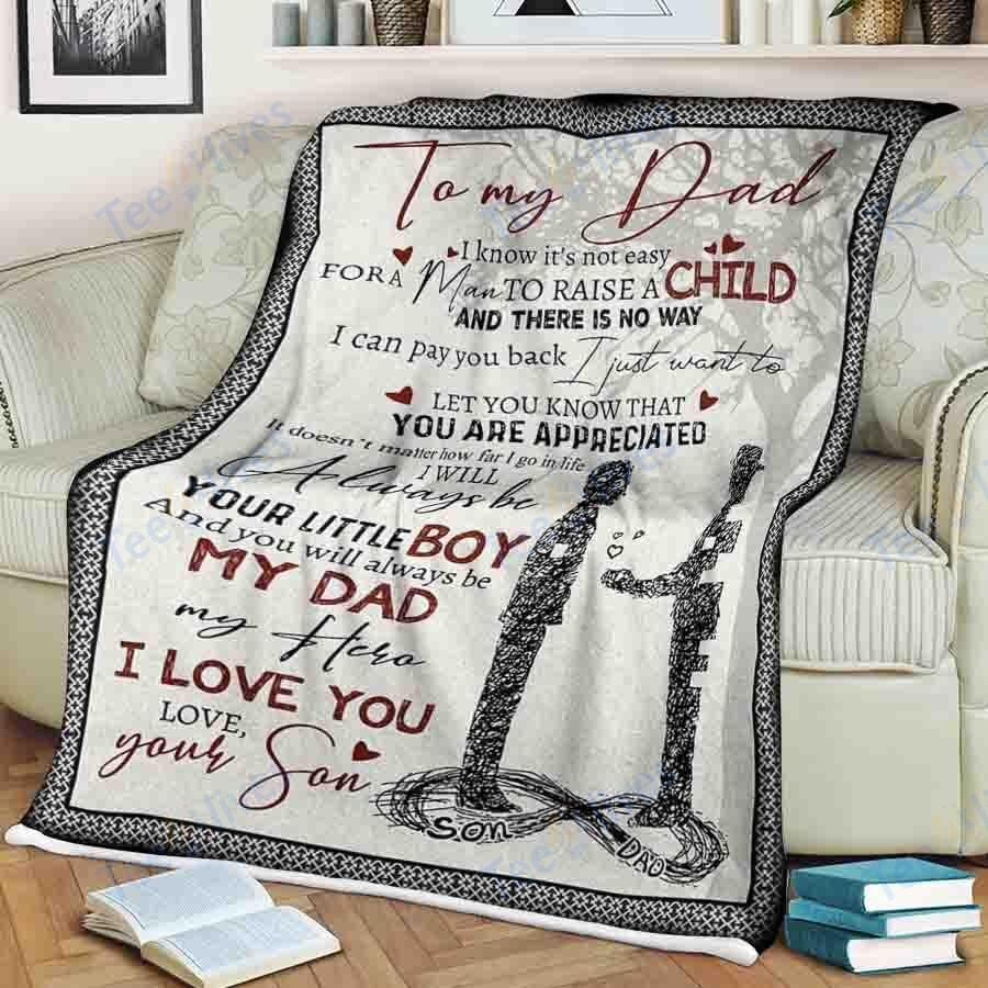 Custom Blanket To My Dad -Best Gift For Dad Father -Sherpa Blanket TA