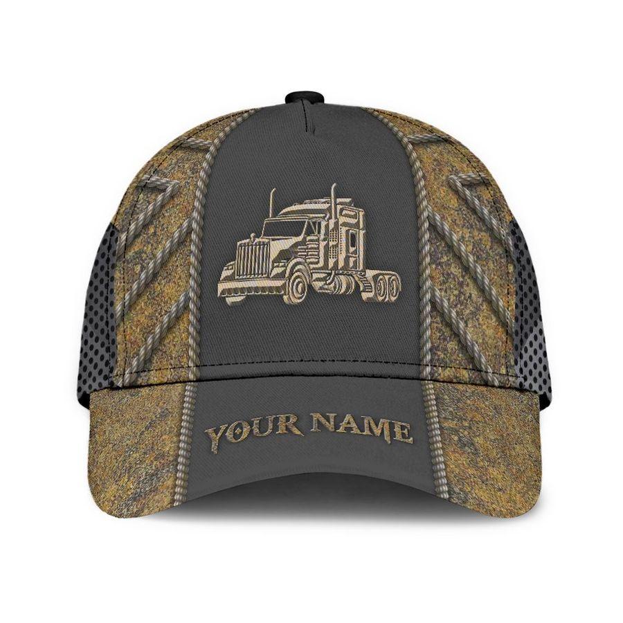 Customize name Trucker 3D Printed Cap