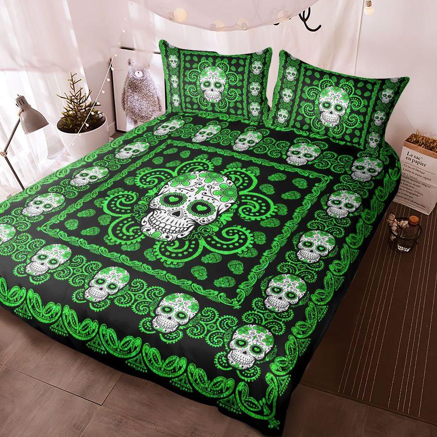 Sugar Skull Green Pattern Premium Bedding Set 15072101.CTN