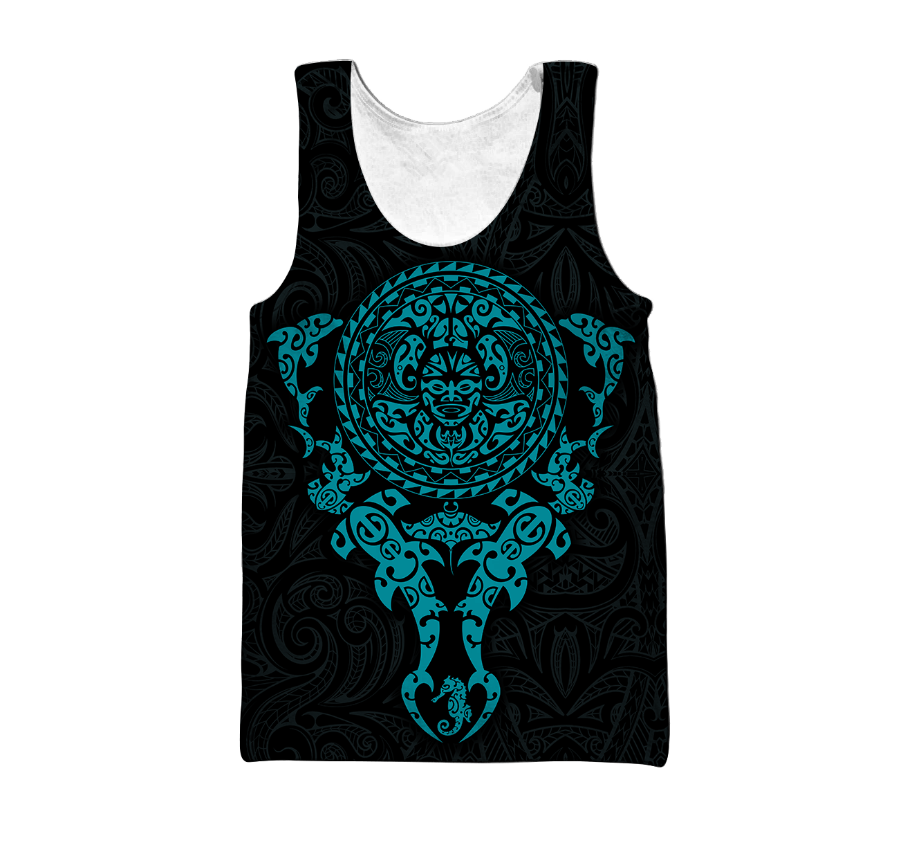 Maori tangaroa blue tattoo 3d all over printed shirt and short for man and women HHT20072001