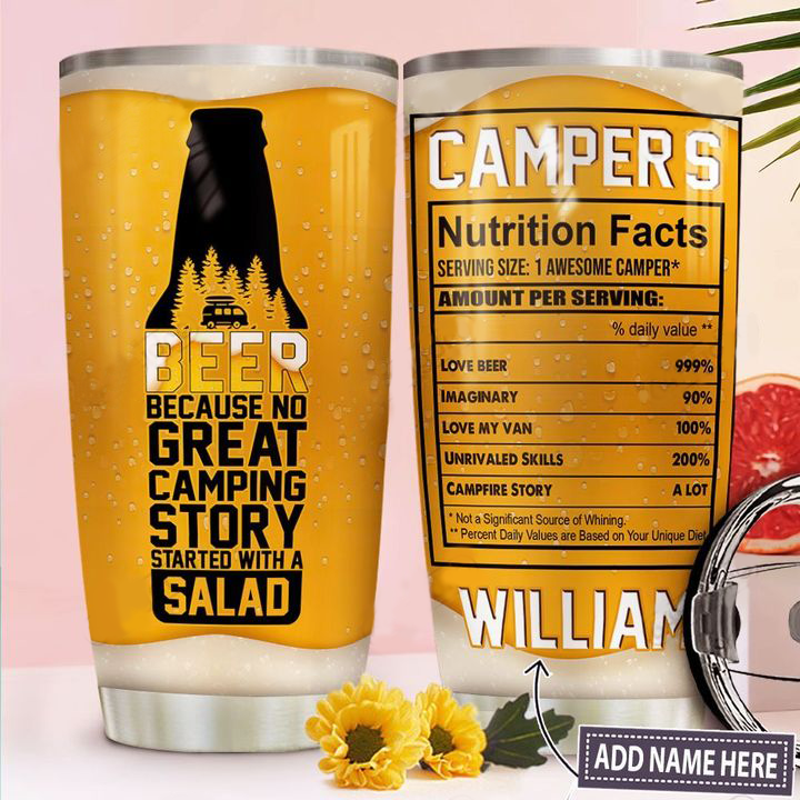 Personalized Name Camping Stainless Steel Tumbler