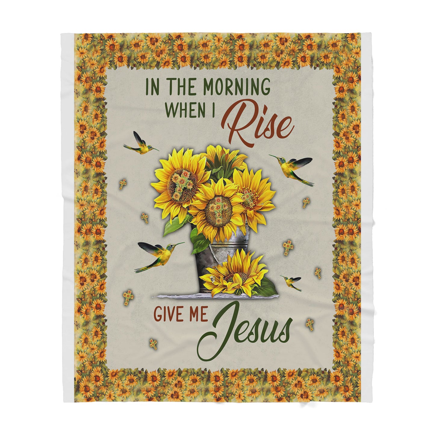 Jesus Sunflower Sharpa Blanket TA