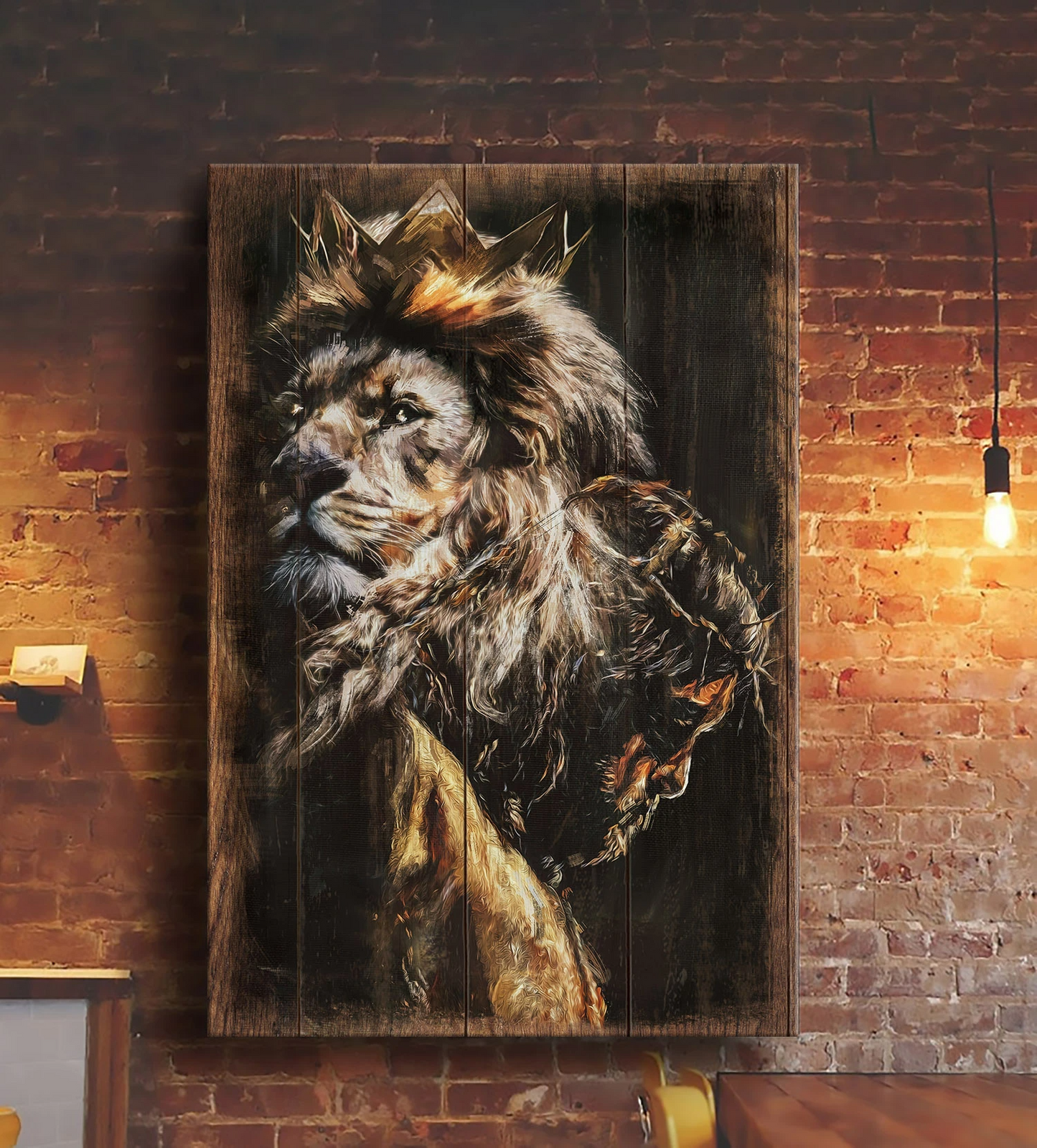 King Jesus and Lion Portrait Canvas Print - Wall Art