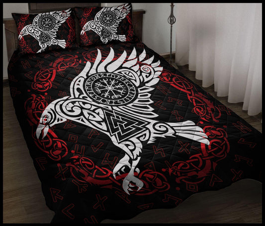 ANTIQUE VIKING RAVEN OF ODIN - QUILT BEDDING SET-Amaze Style™-Twin-Vibe Cosy™
