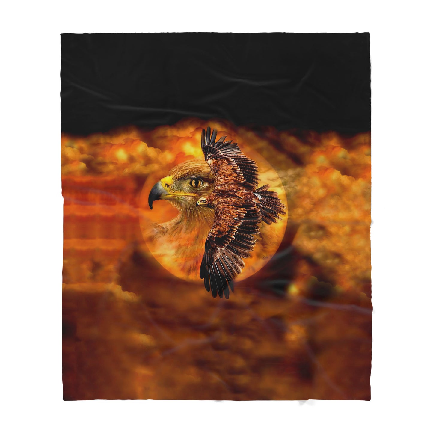 Native American Pattern Eagle Sherpa Blanket