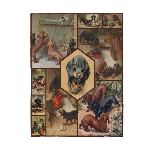 Custom Blanket Dachshund - Sherpa Blanket DL