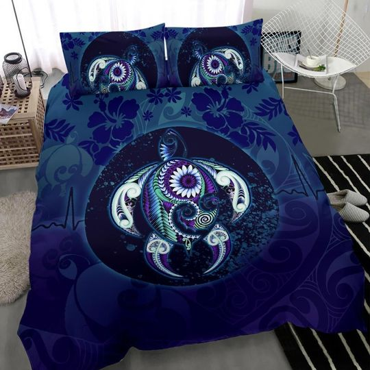 Maori turtle bedding set ocean heartbeat