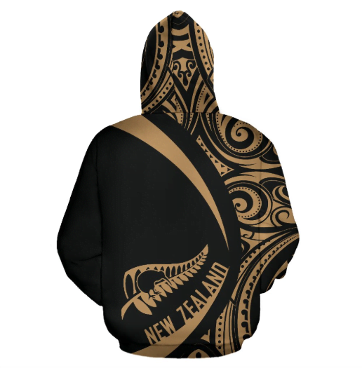 New Zealand Maori Hoodie - Circle Style - Gold HC - Amaze Styleโข-Apparel