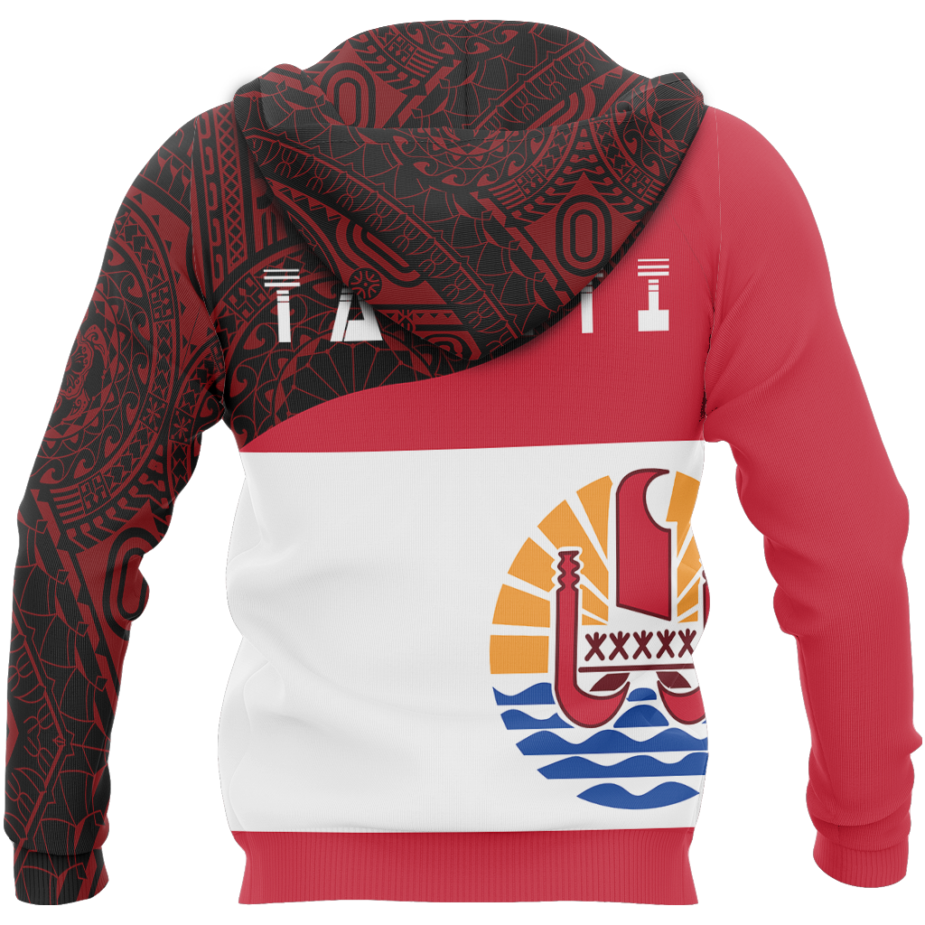 Tahiti Flag Curve Concept Allover Zip Hoodie A0 - Amaze Style™-Apparel