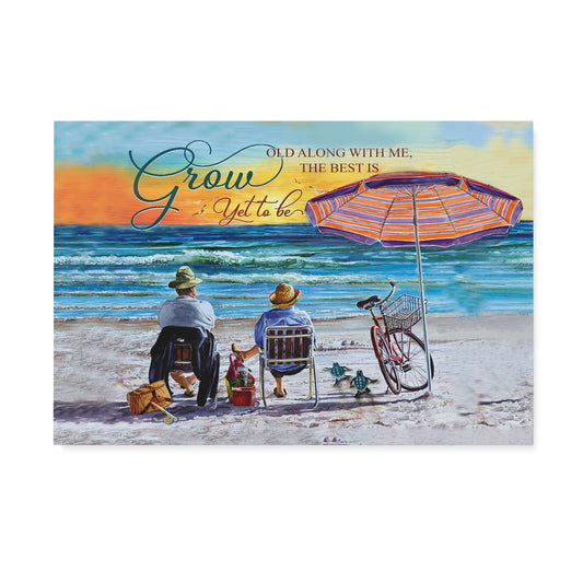 Canvas Wall Art Print Wall Decor - Beach- Turtle - Grow Along With Me The Best Is Yet To Be XT