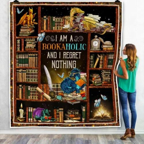 I Am A Bookaholic And I Regret Nothing. Book Dragon Quilt