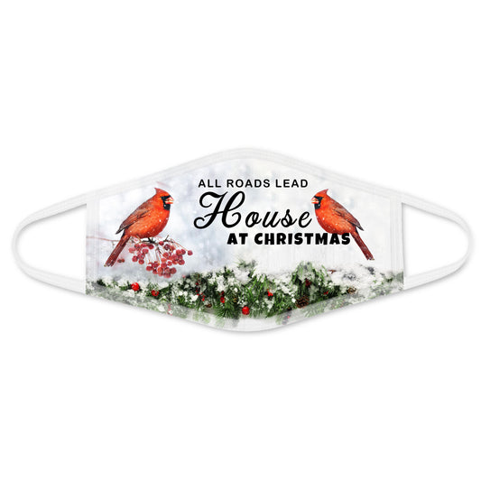 House at Christmas Face Mask White HC