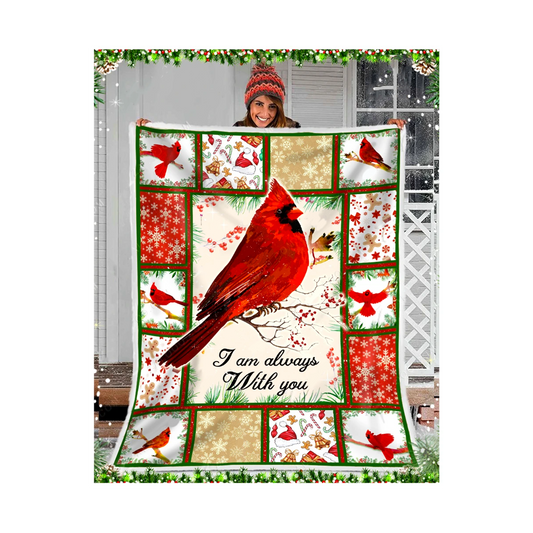 Custom Blanket Cardinal I Am Always With You Christmas Gift Sherpa Blanket HC