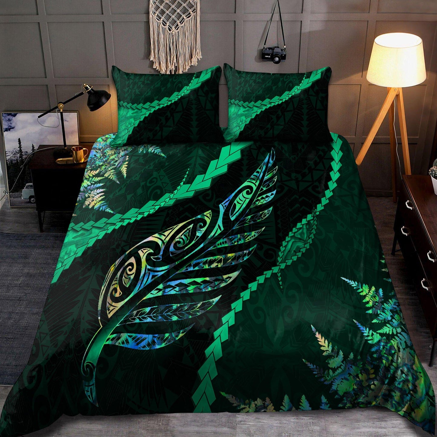 Paua Shell Maori Silver Fern 3D All Over Printed Bedding Set