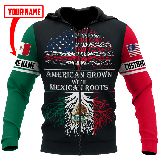 Personalized American Grown With Mexican Roots Hoodie