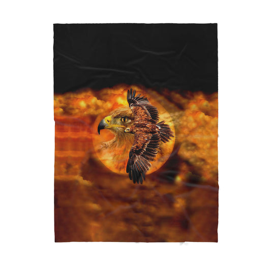 Native American Pattern Eagle Sherpa Blanket