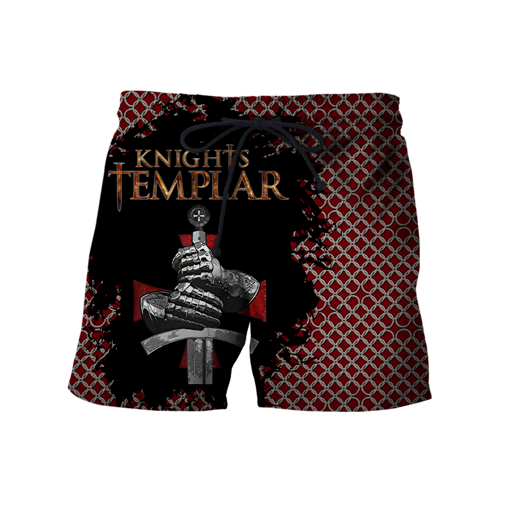 Knight templar 3D all over printed shirt and short for men and women