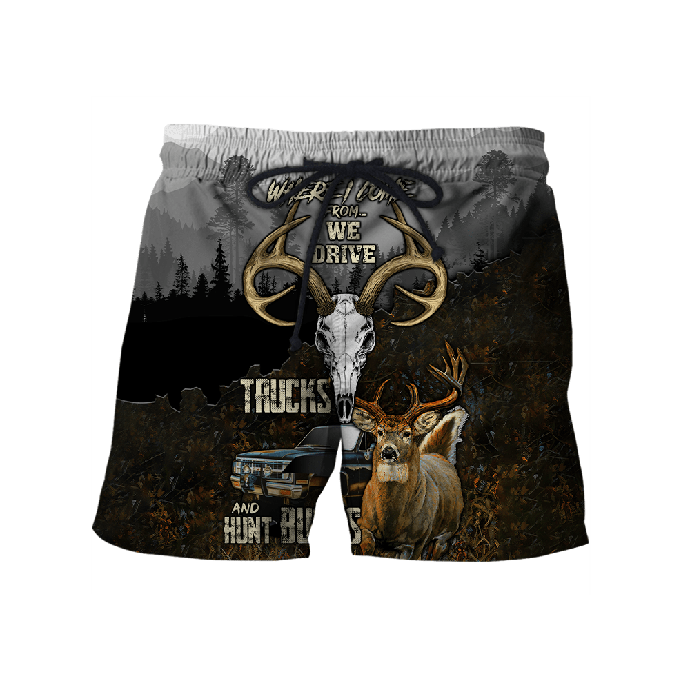Hunting Bucks Driving Trucks 3D All Over Printed Shirts
