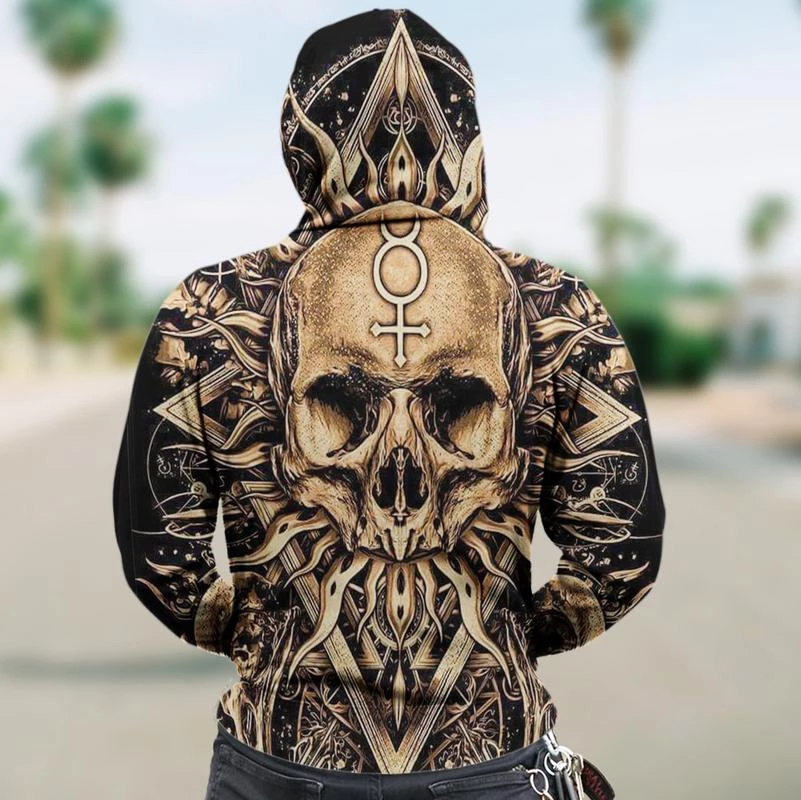 SKULL 3D ZIP HOODIE PL314 - Amaze Style™-Apparel