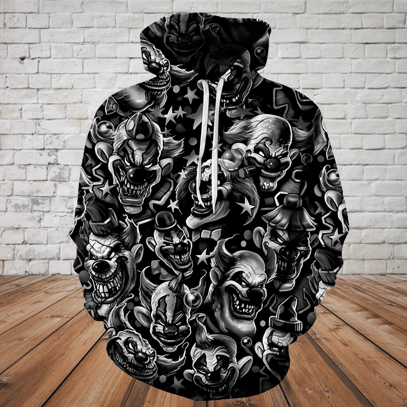 SKULL 3D HOODIE - EVIL CLOWN PL323 - Amaze Style™-Apparel