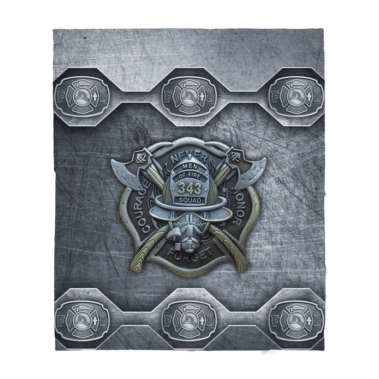 Firefighter Logo Sherpa Blanket - Best Gift for Fireman