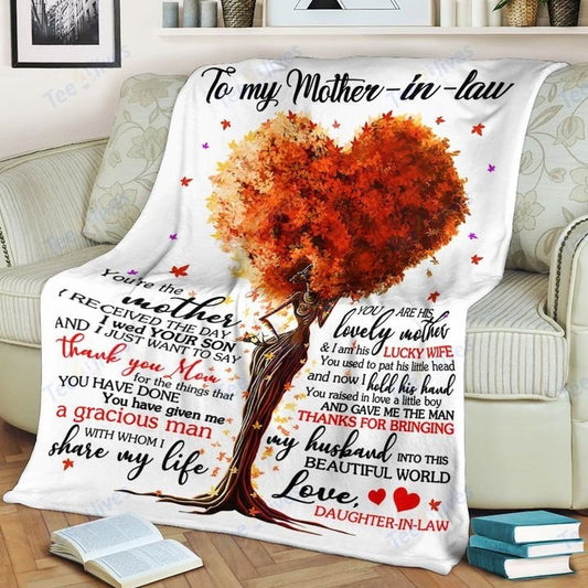 Custom Blanket To My Mother In Law-Best Gift For Mom Mother In Law-Sherpa Blanket TA