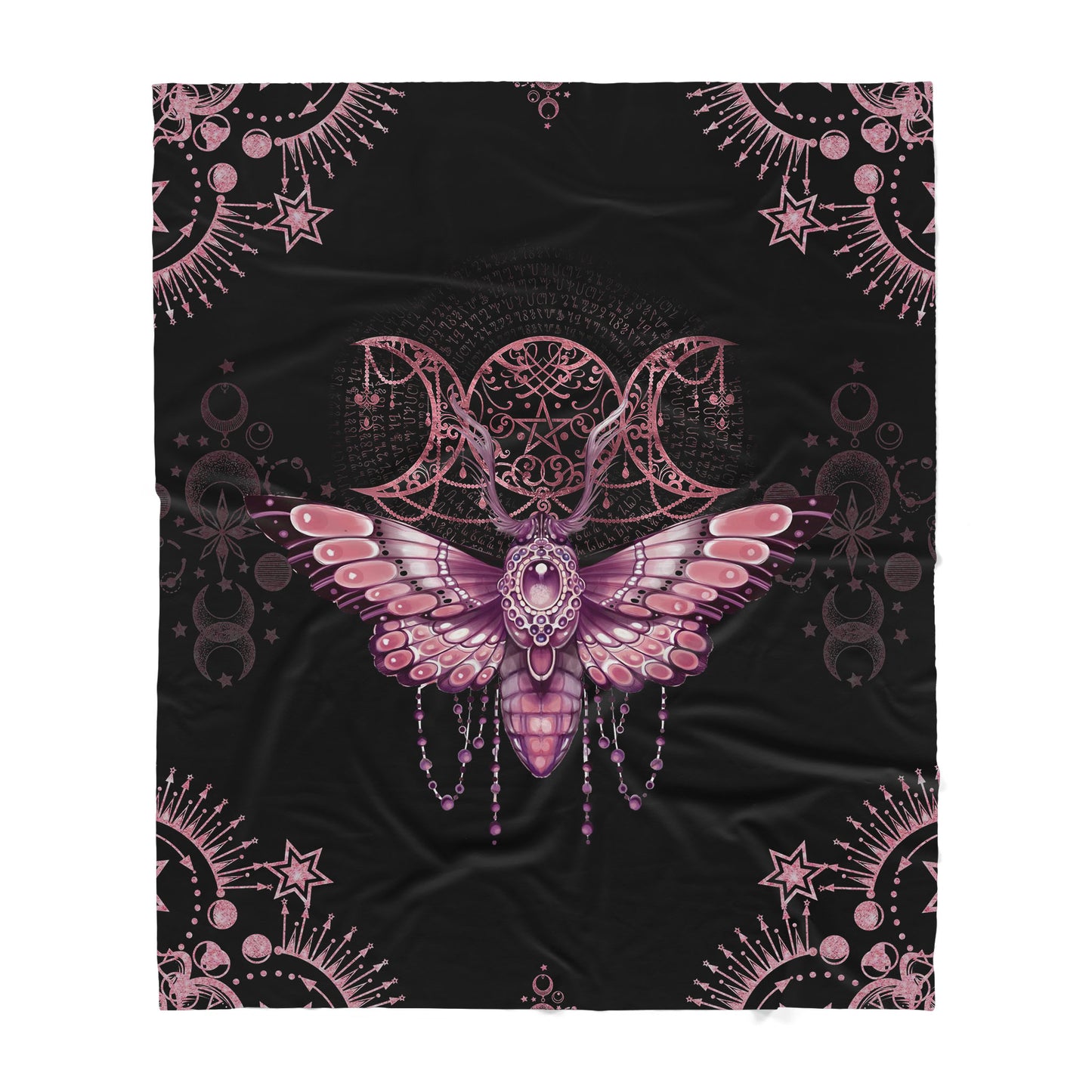 Wicca Bee Three Godness Purple Sherpa Blanket