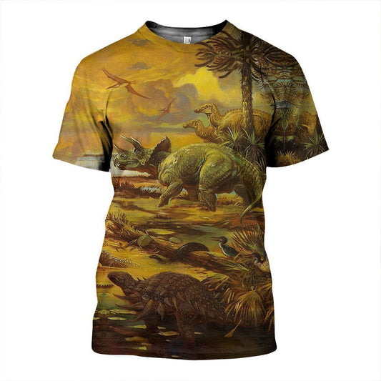 3D All Over Printed Love Dinosaurs Shirts and Shorts - Amaze Style™-3D All Over Printed Clothes