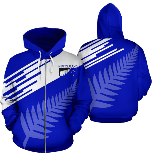 New Zealand Hoodie Silver Fern Zip-Up TH5 - Amaze Style™-Apparel