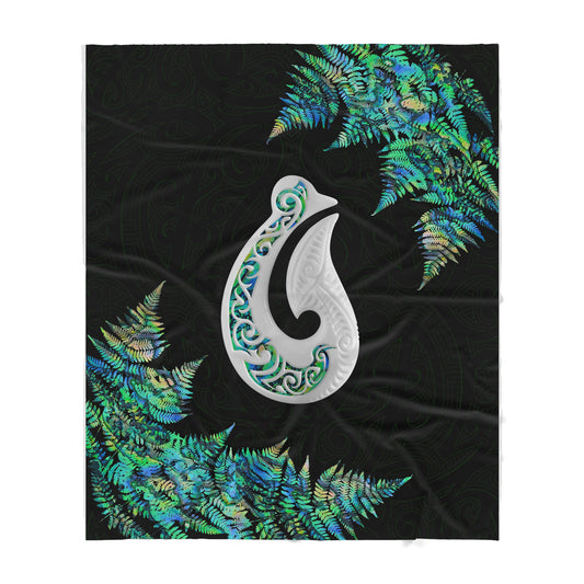 Custom Blanket Maori Paua Shell Fish Hook - Sherpa Blanket DL