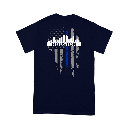 Thin Blue Line T-shirt Special Gift For Policeman Houston Shirt