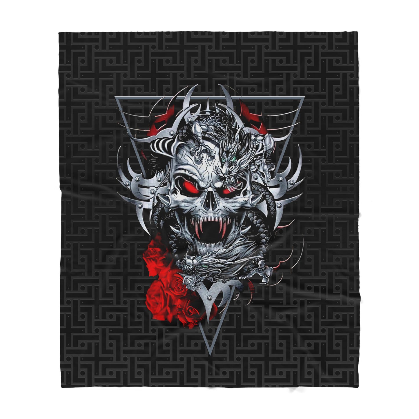 Dragon Skull Sherpa Blanket