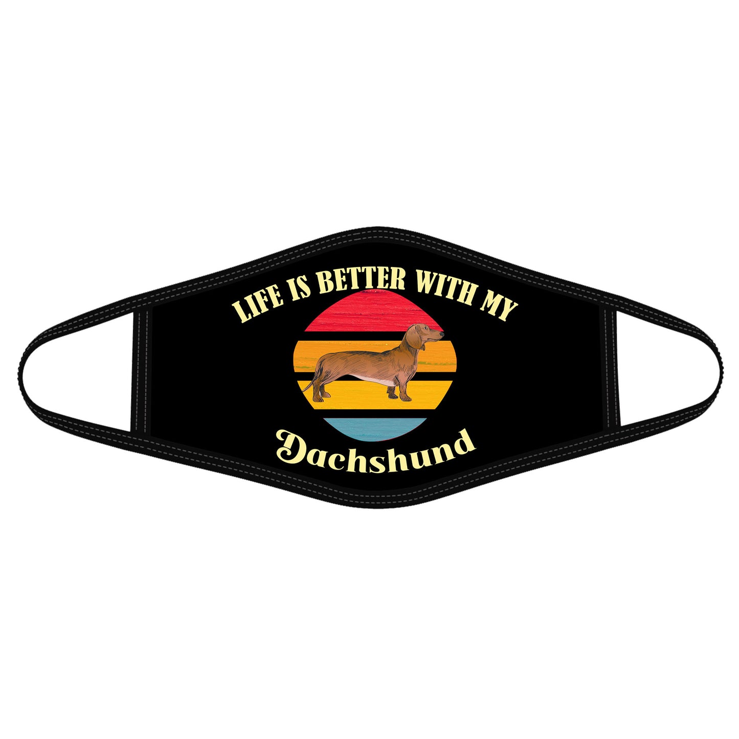 Funny Quotes Mask - Vinatge Dachshund Face Mask DL