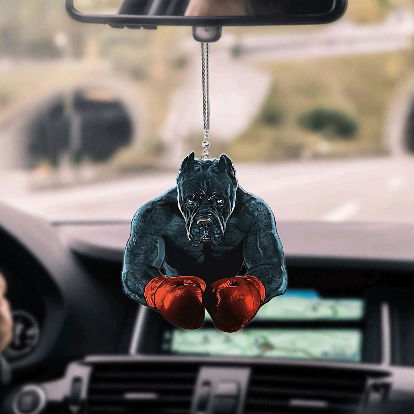 Pitbull Boxing Unique Design Car Hanging Ornament