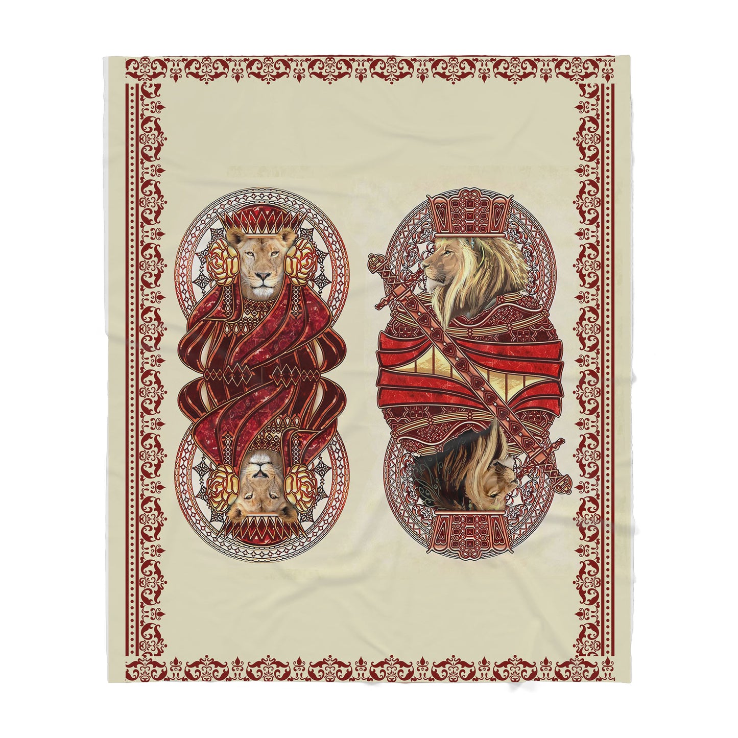 Lion Poker Face Sherpa Blanket