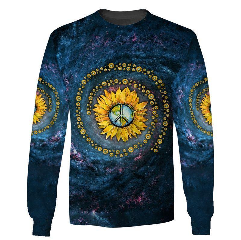 Hippie Storm Sunflower 3D All Over Printed Unisex Shirts