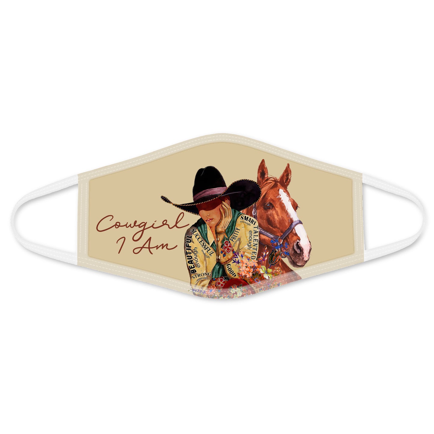 Cowgirl and Horse Face Mask TA