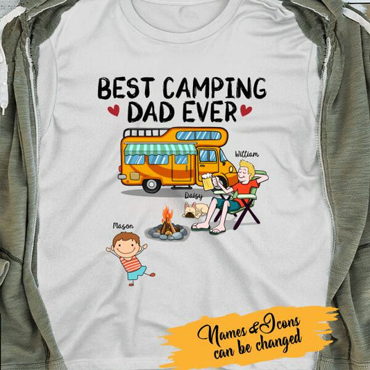 BestCamping Dad Ever Personalized T-Shirt - Amazing Gift For Father's Day
